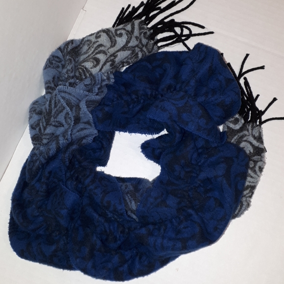 Blue cashmink ruffle scarf - Picture 5 of 6